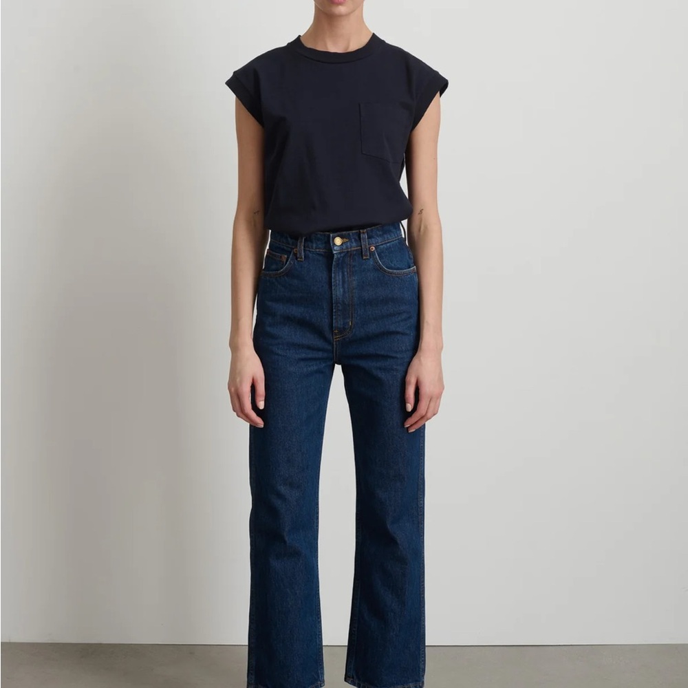 B SIDES Plein Straight Jean in Van Blue, size 29